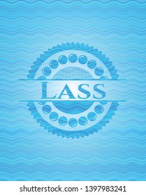 Lass  water wave concept style emblem. Vector Illustration. Detailed.