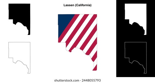 Condado de Lassen (California) conjunto de mapas esquemáticos