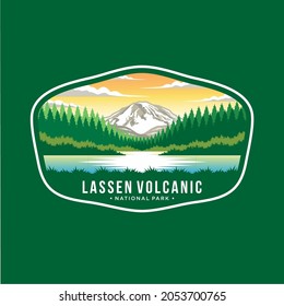 Lassen Volcanic National Park Emblem patch logo illustration