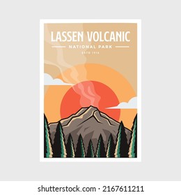 Lassen Volcanic National Park poster vector illustration design