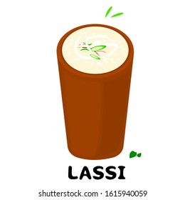 Lassi Indian Punjabi Food Vector