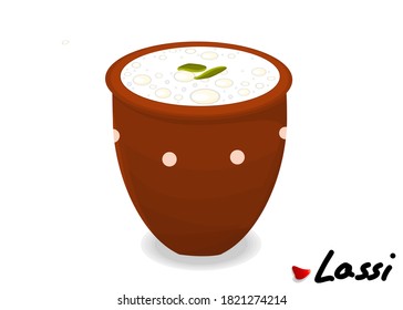 Vector de alimentos para platos dulces de Lassi