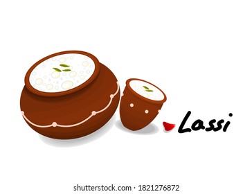 Lassi indian Sweet Dish Food Vector