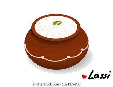Lassi indian Sweet Dish Food Vector