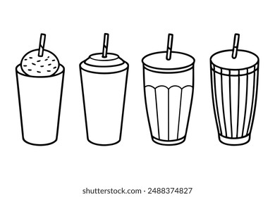 Lassi Line Art Artwork Indian Cuisine Hand Drawing Illustration