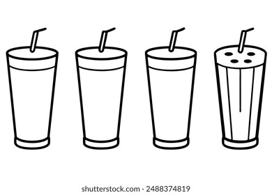 Lassi Line Art Design Illustration Indian Drink Drawing