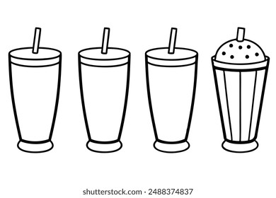 Lassi Line Art Design Monochrome Indian Drink Illustration