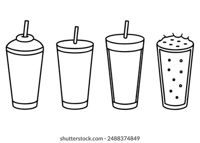 Lassi Line Art Elegant Indian Drink Hand Drawn Design