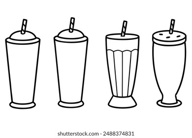 Lassi Line Art Illustration Minimalistic Indian Drink Hand Drawing