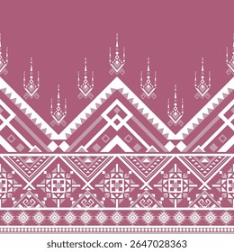 lassic geometric zigzag design in tribal style with symmetric layers in soft pink tones. Great for textile projects and traditional-themed prints.