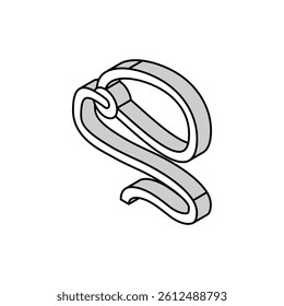 lasso accessory isometric icon vector. lasso accessory sign. isolated symbol illustration