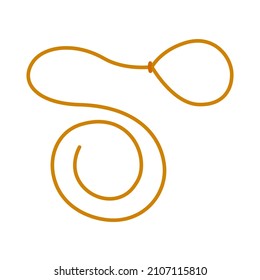 Lasso. Cowboy rope lasso. Icon for website, app about the Wild West, cowboys, farming. Vector flat panel illustration, cartoon style.