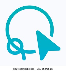 Icono de signo de herramienta de edición de lazo, selección de cuerda, ícono de Vector de degradado aislado.