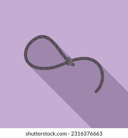 Lasso icon flat vector. Cowboy rope. Western circle