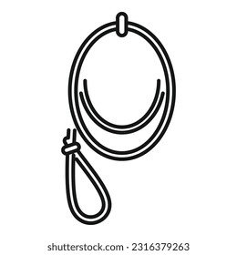Lasso knot icon outline vector. String rodeo. Western frame