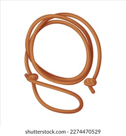 Lasso or Lariat Loop of Rope as Wild West Object Vector Illustration