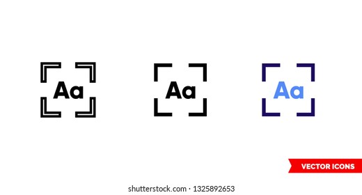 Lasso OCR icon of 3 types: color, black and white, outline. Isolated vector sign symbol.