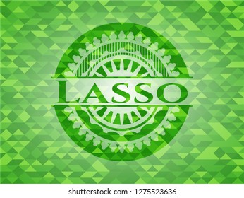 Lasso realistic green mosaic emblem