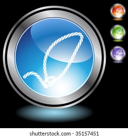 cromo de icono de cuerda de lazo