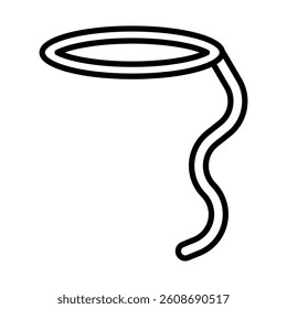 Lasso Rope Vector Line Icon Design