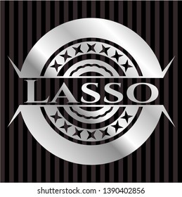 Lasso silver shiny emblem]. Vector Illustration. Mosaic.