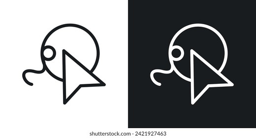 Lasso Tool Icon Designed in a Line Style on White Background.