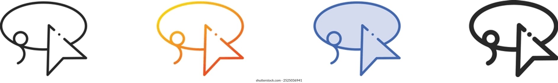 lasso tool icon.Thin Linear, Gradient, Blue Stroke and bold Style Design Isolated On White Background