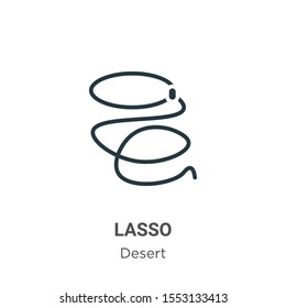 Lasso vector icon on white background. Flat vector lasso icon symbol sign from modern desert collection for mobile concept and web apps design.