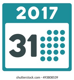 Last 2017 Month Day vector icon. Style is flat graphic symbol, soft blue colors, white background.