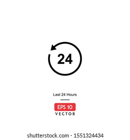 Last 24 Hours Icon. Ecommerce Isolated On White Background. With Line Style. EPS10 - Vector