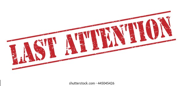 last attention vector stamp on white background