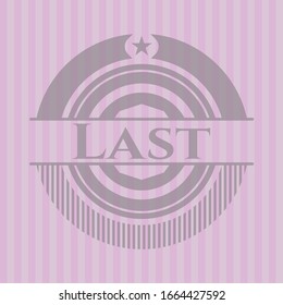 Last badge with pink background. Vector Illustration. Detailed.