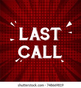 Last Call Greeting Card With Red Retro Design