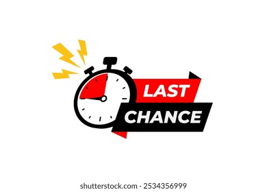 Last chance banner label. Countdown timer banner vector illustration