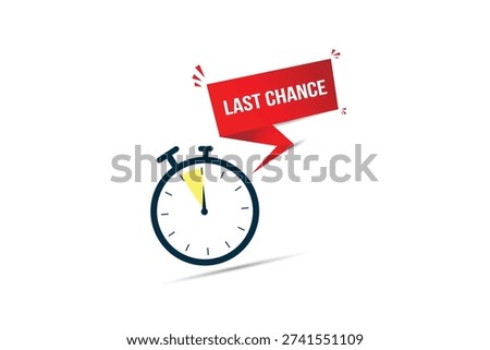 Last Chance Banner with Stopwatch Vector – Deadline Countdown Urgency Illustration