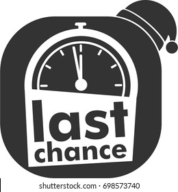 last chance icon, button, santa claus logo, special offer sign, black
