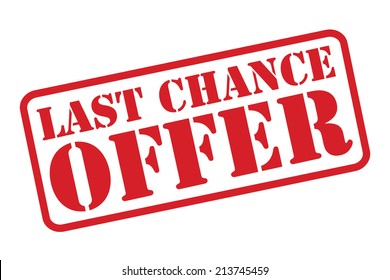 LAST CHANCE OFFER red rubber stamp vector over a white background.