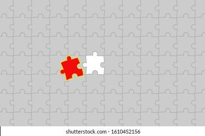 Last chance puzzle pieces vector with white background. last step puzzle pieces in vector format. Puzzles consist much of pieces icon in white background. Last step puzzle pieces to complete the game.