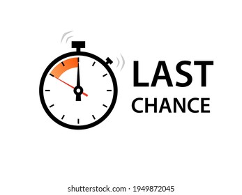 Last chance stopwatch icon. Clipart image isolated on white background