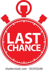 Last chance stopwatch icon, vector illustration