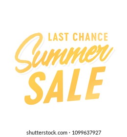 Last Chance Summer Sale Shopping Business Clearance Store Sign Vector Background