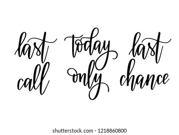 Last chance today only vector sale lettering designs