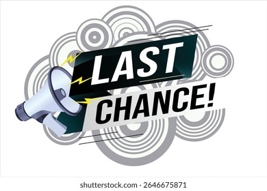 Last chance words shot megaphone Banner design template for marketing. Last chance promotion or retail. background banner modern graphic design for store shop, online store, website, landing page 