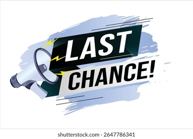 Last chance words shot megaphone Banner design template for marketing. Last chance promotion or retail. background banner modern graphic design for store shop, online store, website, landing page 