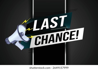 Last chance words shot megaphone Banner design template for marketing. Last chance promotion or retail. background banner modern graphic design for store shop, online store, website, landing page 