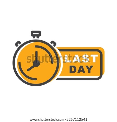 Last day banner with timer, sticker. icon, vector.