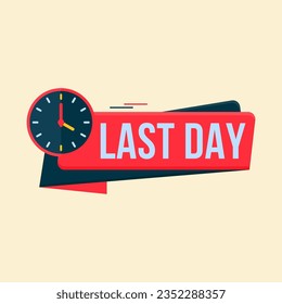 last day banner vector with timer