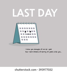 Last day, Calendar illustration