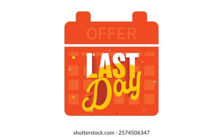 Last day icon in flat style. Promo label with alarm clock vector illustration on isolated background. Sale promotion sign business concept.