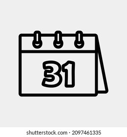 Last day icon vector illustration in line style about calendar and date, use for website mobile app presentation